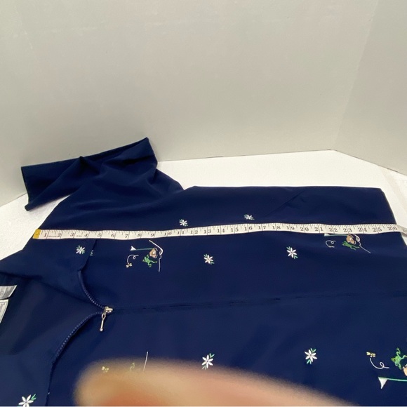K T Golf Kenneth Tool Long Sleeve Large Jacket Embroidered Blue w/Frogs playing - Picture 10 of 13